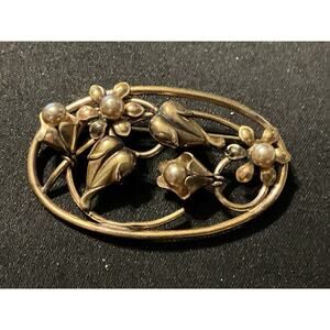 Linc 1/20 12k Gold Filled Flowers & Leaves Brooch